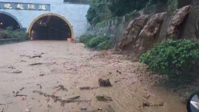 ​实时路况：杭瑞高速晓起遂道264公里（黄山往婺源方向）山洪，路面无法通行！